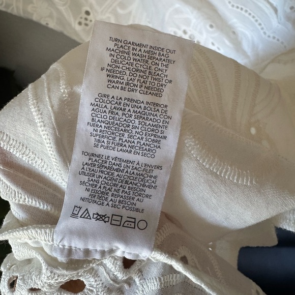 Cabi White Eyelet Embroidered Cotton Cover-Up Dress Size XL #5615 - Picture 10 of 13